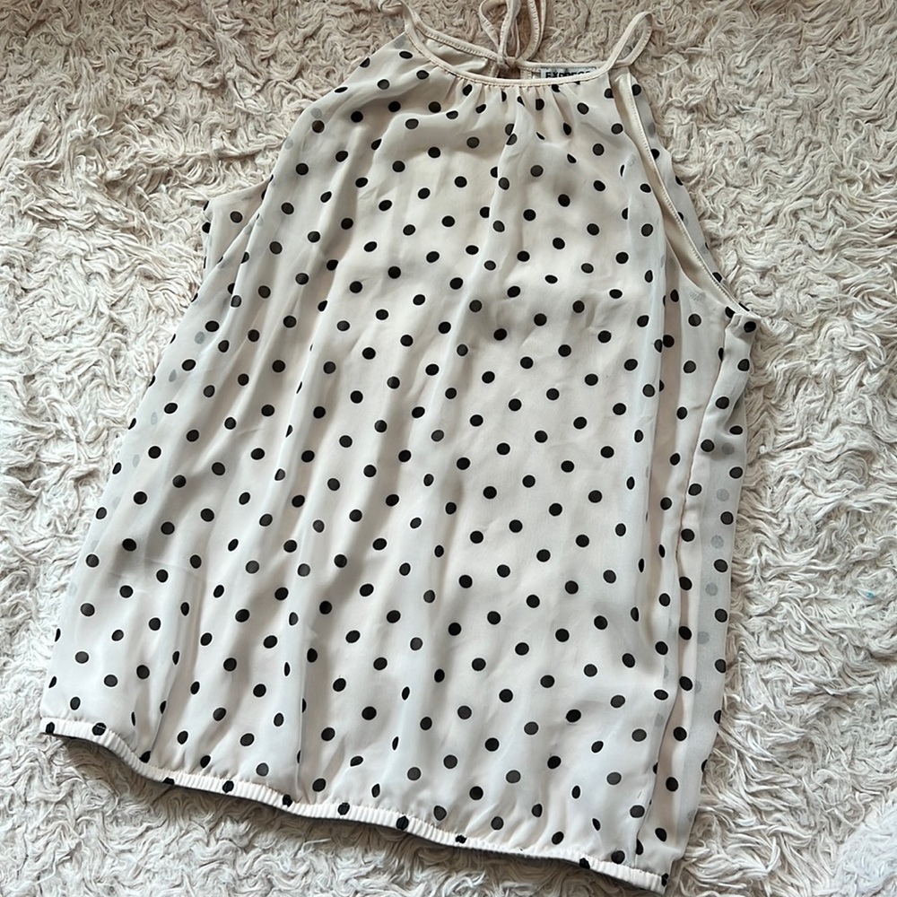 Pink polka dot express halter